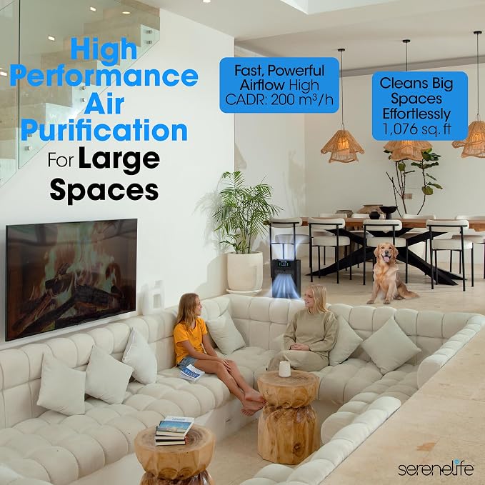 SereneLife HEPA Air Purifier for Home – Smart WiFi & App Control, Ultra-Quiet - Image 3