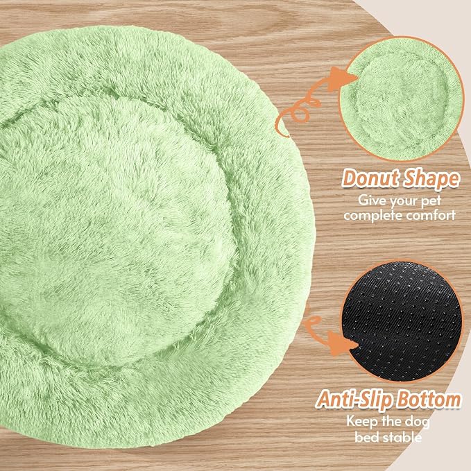 JOLLYVOGUE Calming Dog Bed Medium Size Dog, Anti-Anxiety Donut Medium Pet Bed - Image 3