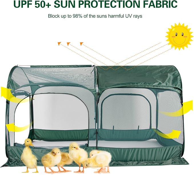Portable Chicken Run Large Pop-Up Chicken Pen - Image 2