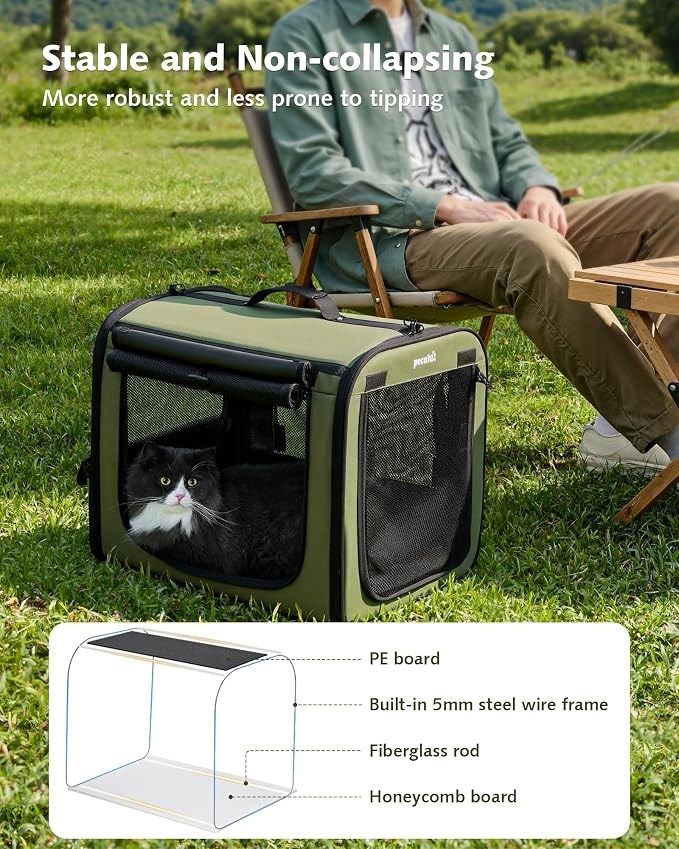 Pecute Dog Car Carrier Light Weight 19.7×16.9×14.8in, Dog Carrier Easy to - Image 4