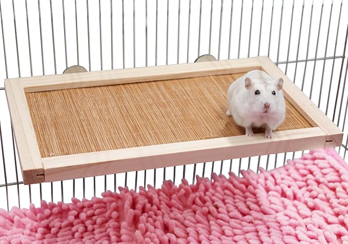 11.8×7.1 Inches Bird Perch Stand Platform, Natural Wooden and Bamboo Small - Image 5