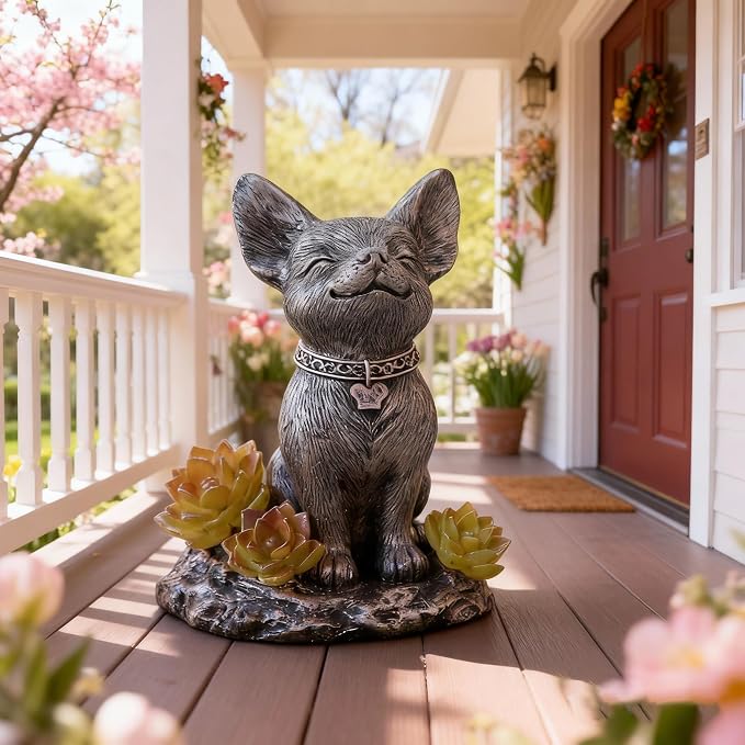 Dog Statue, Solar Garden Statues, Dog Decor - Image 6