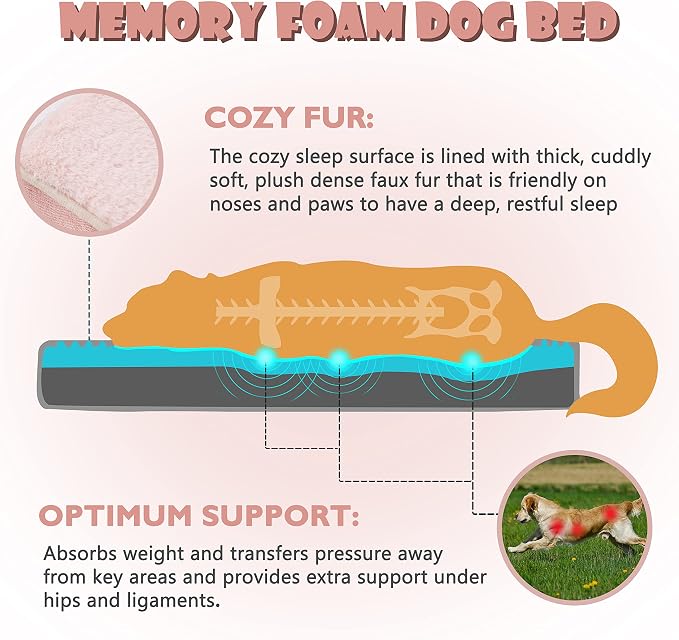 Memory Foam Large Dog Bed, Orthopedic Dog Crate Bed - Image 2