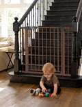 Babelio Baby Gate with Black Wood Pattern, 29-48 Inch Auto Close Dog Gate by BABELIO