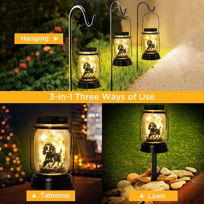 Cocker Spaniel Dog Gifts for Women/Men Cocker Spaniel Solar Lanterns Birthday - Image 2