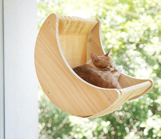 HAPYKITYS Window Cat Bed Moon Perches, Mounted - Image 7