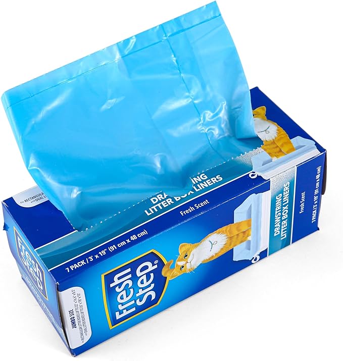 Fresh Step Jumbo Drawstring Cat Litter Box Liners, Scented Heavy Duty Kitty by FreshStep