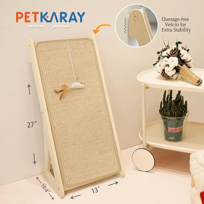 PETKARAY Cat Scratcher, Sisal Cat Scratching Ramp, L Shape Scratch Pad - Image 7