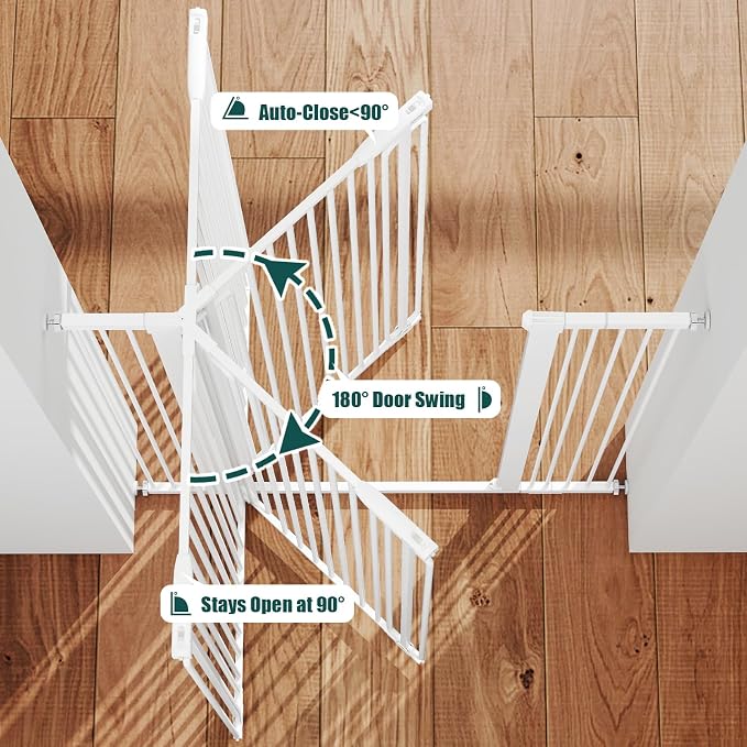 keny 51" Extra Tall Pet Gate, 29.7"-46" Wide Adjustable Cat Gate - Image 4