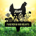 Personalized Metal Chicken Memorial Stake – Custom Farm Pet Grave Marker by NIWAHO