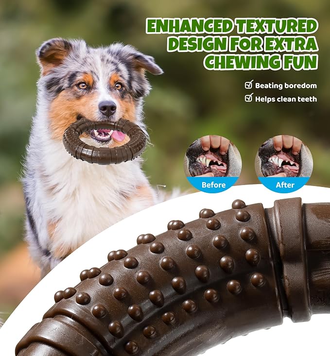 Tough Dog Chew Toy for Aggressive Chewers, Indestructible Beef Flavor Nylon Bone - Image 3