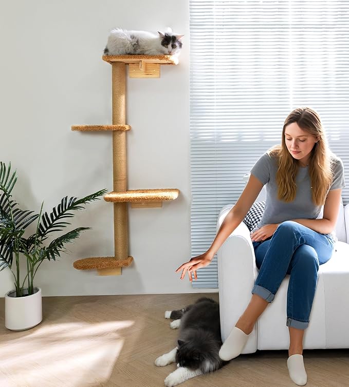 Brown Wall Mounted Cat Wall Climber & Tree - Image 5
