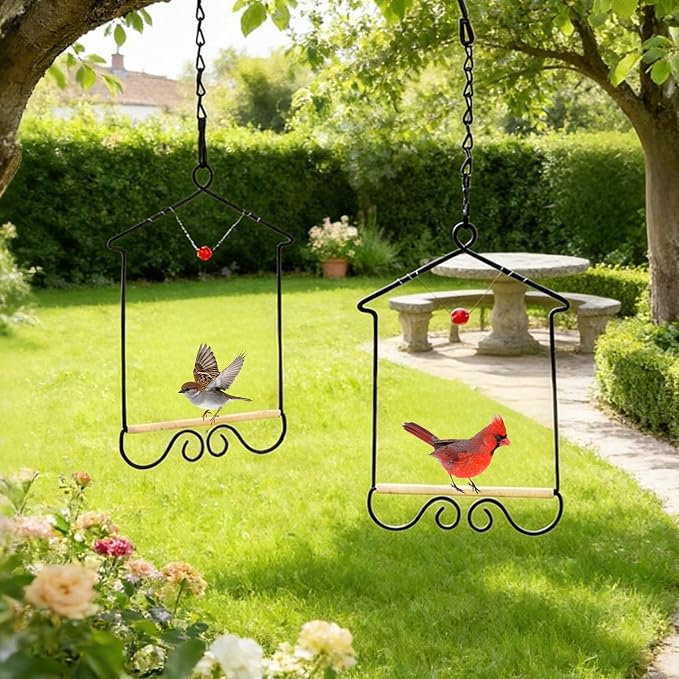 4PK Metal Frame Hummingbird Swings and Perches - Image 3