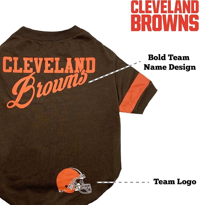 Pets First NFL Cleveland Browns Dog & Cat T-Shirt, Small. Football Pet Shirt - Image 5