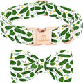Lionheart glory Dog Bow Collar Cucumbers Print Dog Collar by LionheartGlory