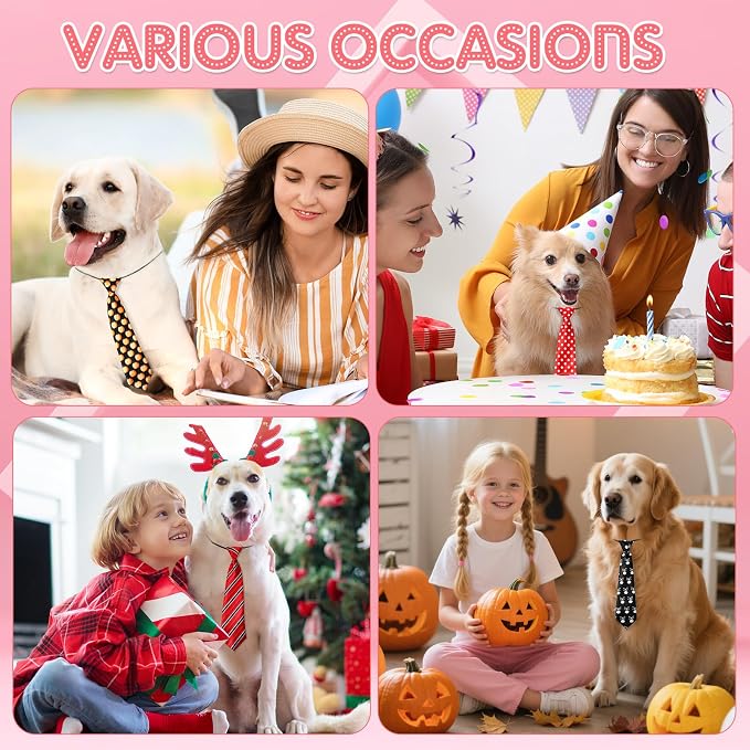 Reginary 50 Pcs Large Dog Neck Ties Bulk, Adjustable Pet Collar Grooming - Image 5