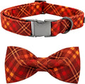 Fall Dog Collar, Pet Collar Bow Plaid Pet Collar Girl Boy Holiday Pet Collars by BoboRainbow