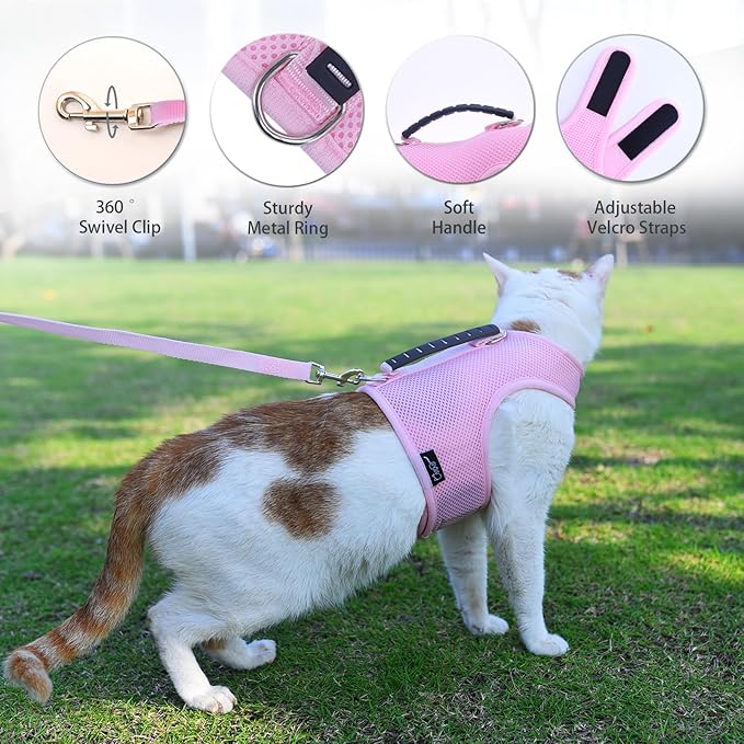 Kitty Harness and Leash for Walking Escape Proof Breathable Mesh Fabric - Image 3