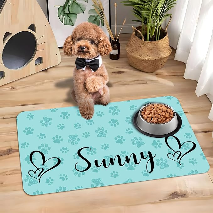 Personalized Dog Cat Mat with Name Photo Custom Placemat Feeding Mats - Image 6