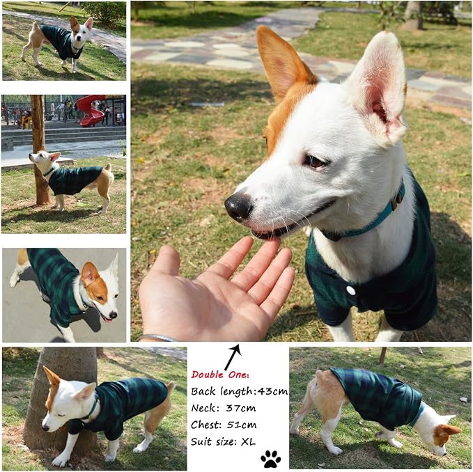 Dog Shirt, Koneseve Pet Plaid Polo Clothes Shirt T-Shirt, Sweater Bottoming - Image 7