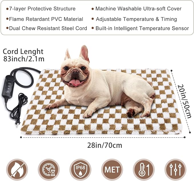 MIXJOY Heated Dog Bed, 11 Adjustable Temperature Dog Heating Pad Indoor - Image 5