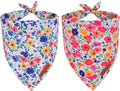 ADOGGYGO Floral Dog Bandanas 2 Pack, Reversible Cute Flower Scarf, Premium by ADOGGYGO