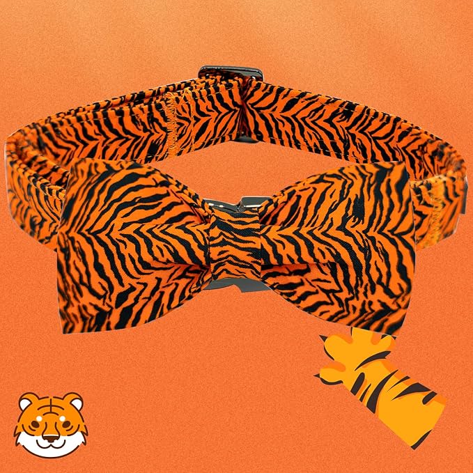 Elegant little tail Dog Collar, Tiger Print Pet Collar Fashion Boy Dog Collars - Image 3