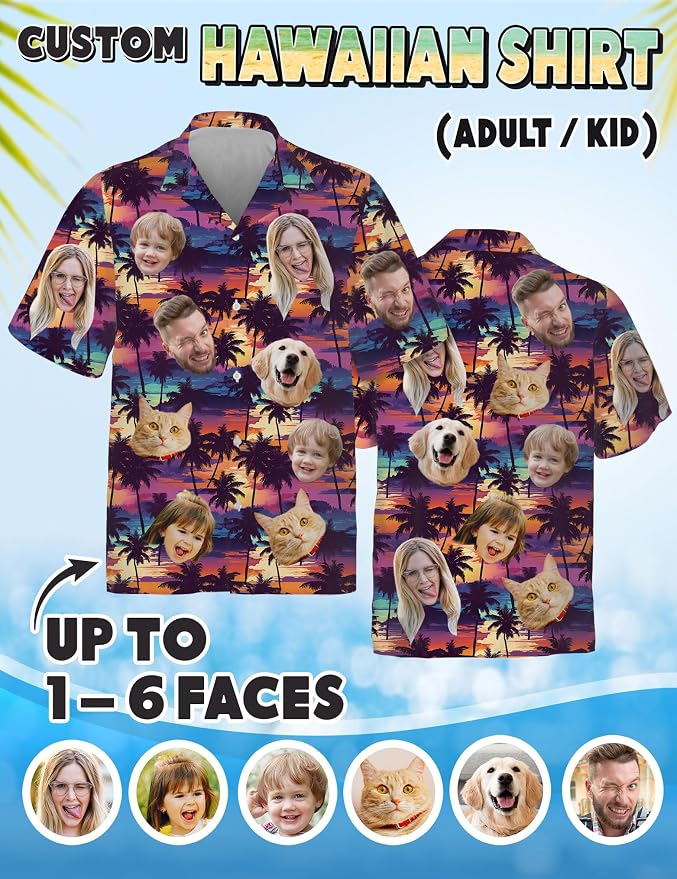 Custom Hawaiian Shirt with Face Photo Picture - Image 4