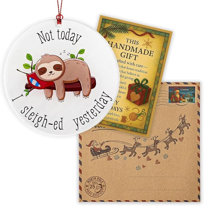 Sloth Gifts for Women, Sloth Ornament, Christmas Ornament 2025 Funny Lazy - Image 2
