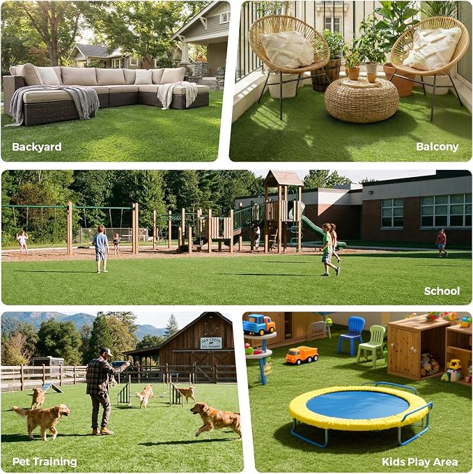 Artificial Grass Rug Indoor Outdoor, 7 x 15FT Faux Grass Turf - Image 9