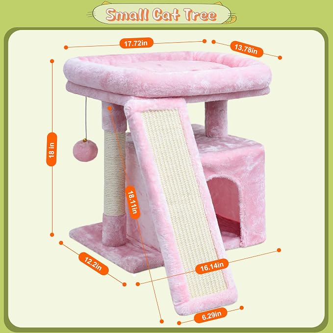 Small Pink Cat Tree for Indoor Cats, Cute Cat Tower - Image 7