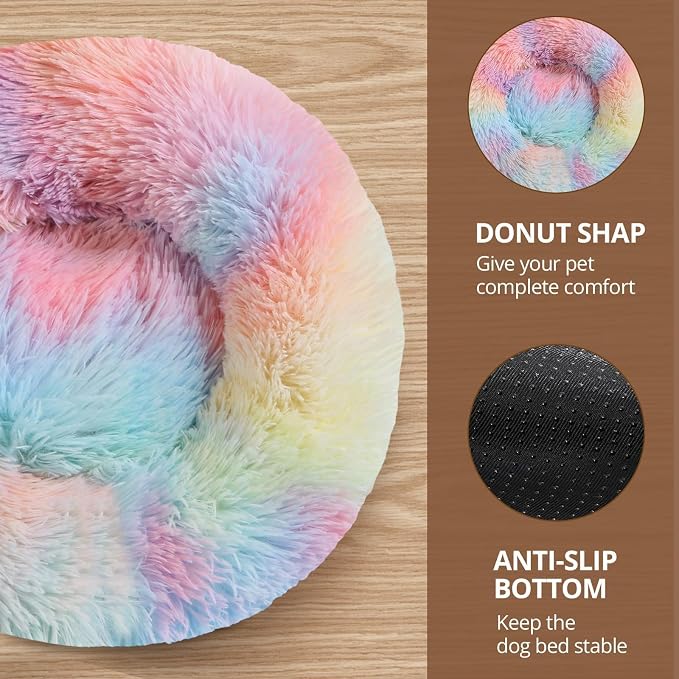 JOLLYVOGUE Calming Dog Bed Medium Size Dog, Anti-Anxiety Donut Medium Pet Bed - Image 3