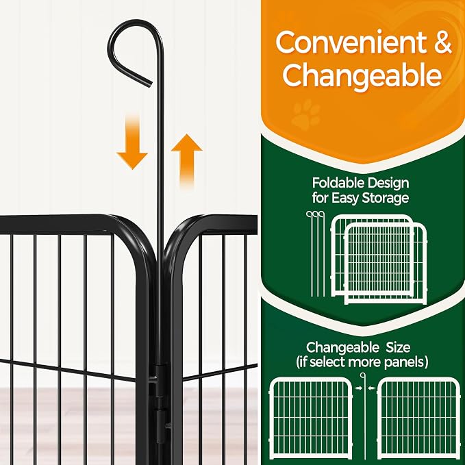 Yaheetech Dog Playpen, 24 inch 4 Panels Dog Pen - Image 6