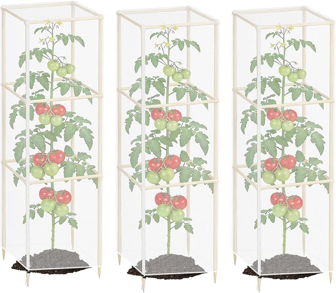 Klmnop 3 Pcs Tomato Cage Cover, Bird Netting by Klmnop