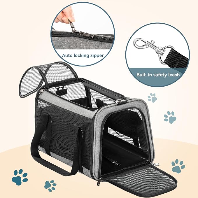 Petsfit Cat Carrier Dog Carriers Airline Approved, 3 Carrying Ways, Lightweight - Image 4