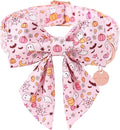 Halloween Dog Collar with Pink Floral Bowtie, Premium Cotton, Sturdy Metal by UPURARAPUP