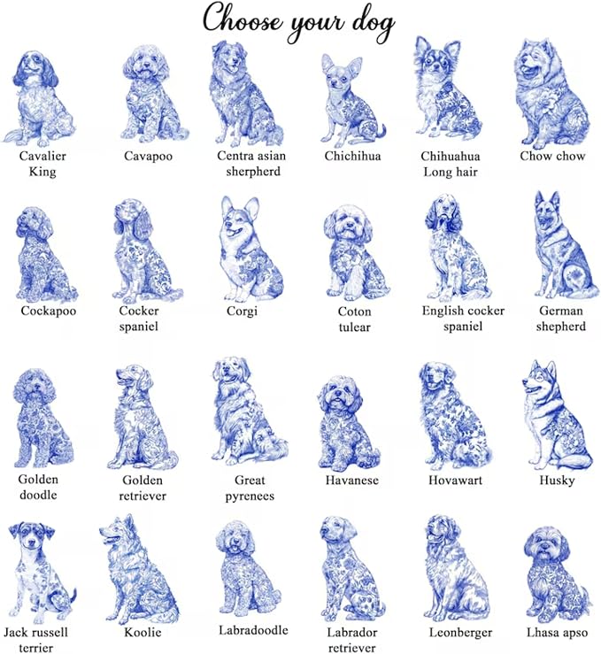 Custom Dog Cat Breed Jewelry Dish, Toile De Jouy Pet Ring Dish, Personalized - Image 5