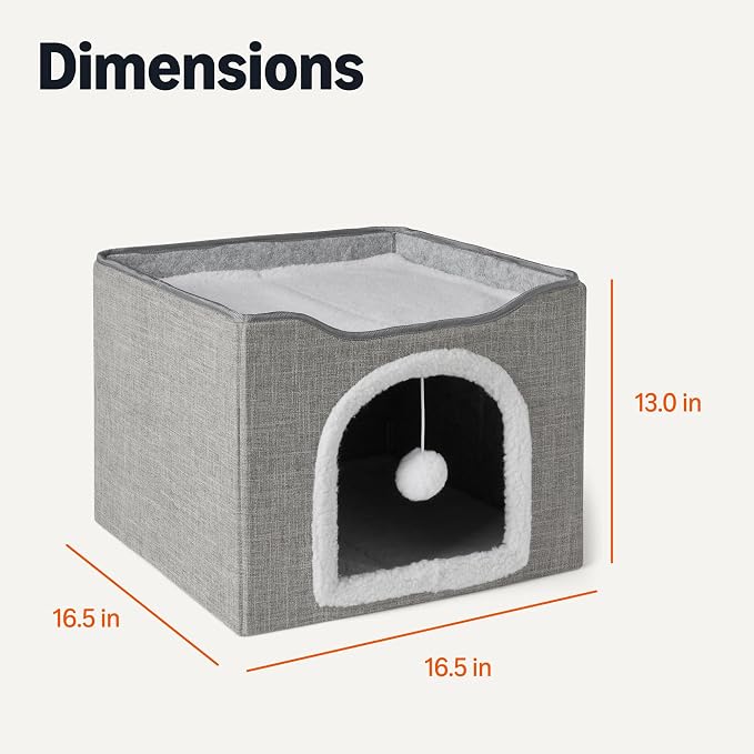 Amazon Basics Cat House 1 Story, Foldable Cat Condo - Image 5