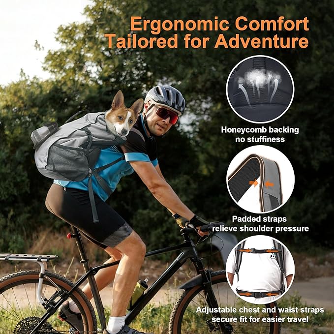 Dog Backpack Carrier, Ergonomic Pet Travel Bag, Suitable - Image 3