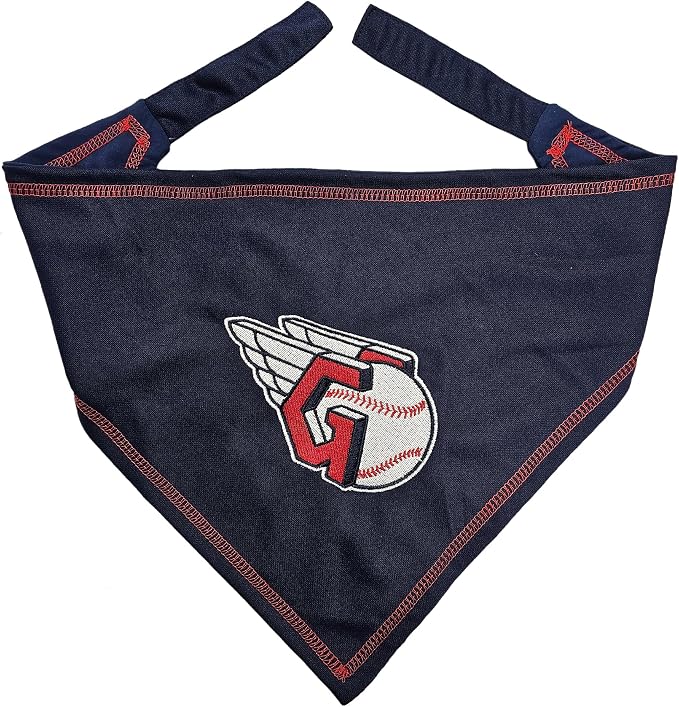 Pets First MLB Cleveland Guardians TIE Bandana, Small/Medium. Dog Bandana Scarf by PETSFIRST