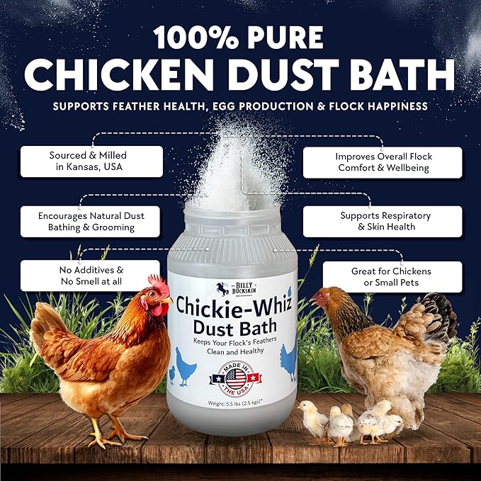 4 x 5.5lb Chickie Whiz Dust Bath, All-Natural Chickie Whiz Dust Bath Powder - Image 2