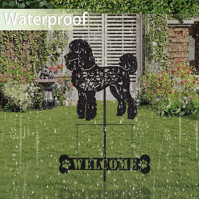 Poodle Metal Garden Stakes Yard Decor - Image 4