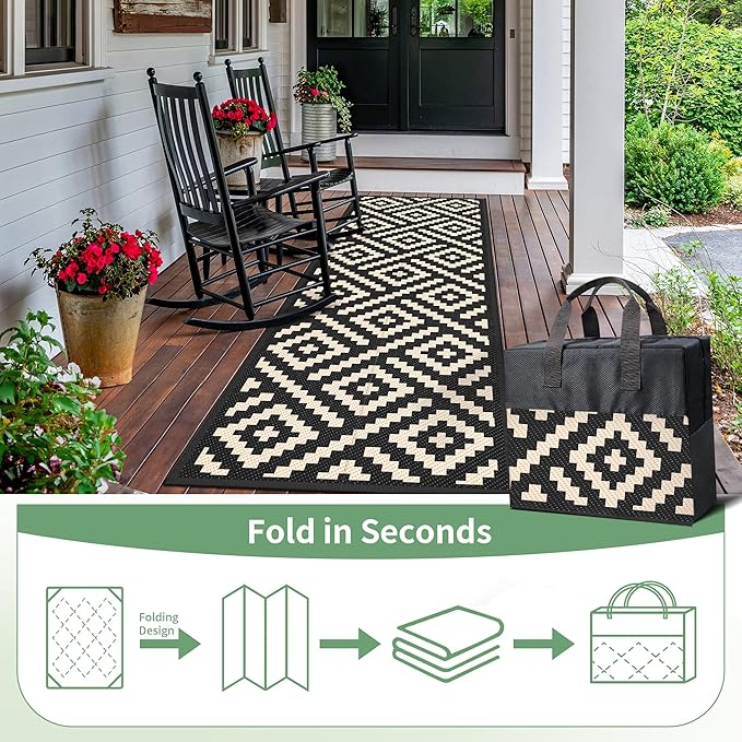 GENIMO Outdoor Rug 2.5'x8' Waterproof, Reversible Camping Mat, Plastic Straw - Image 6