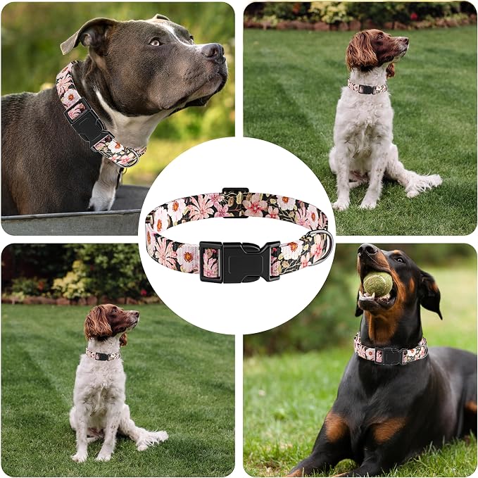 Dog Collar for Boys Girls, Floral Puppy Collar for Small Medium Large Dogs - Image 6