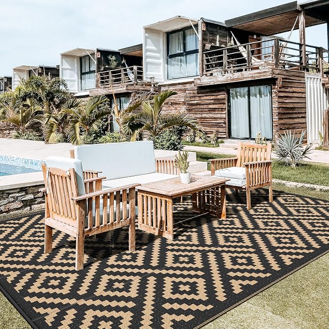 GENIMO Outdoor Rug for Patio Clearance, Reversible Plastic Straw Rugs for RV - Image 7