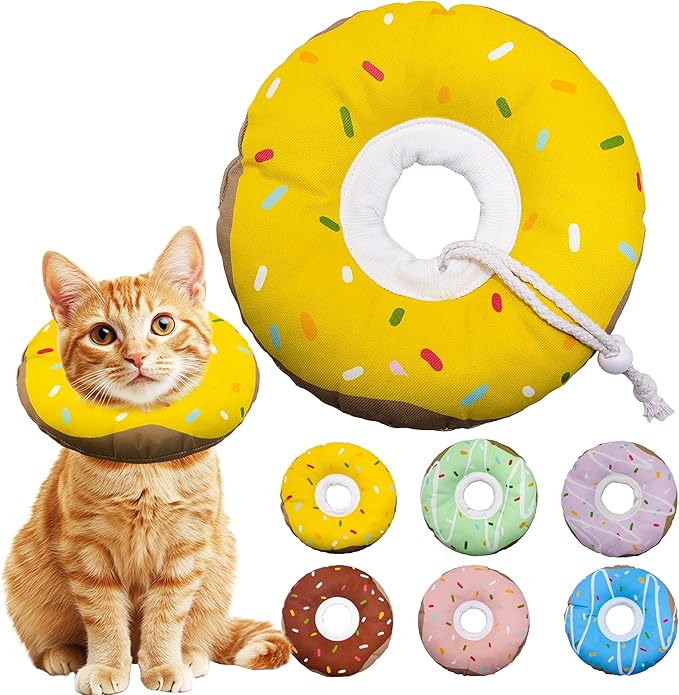 Cat Cone Collar Soft, Adjustable Cat Recovery Collar Kitten Cones to Stop by Seyezo