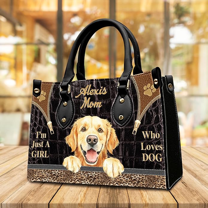 Personalized Pet Mom Leather Handbag – Custom Name Dog Cat Photo Purse - Image 6