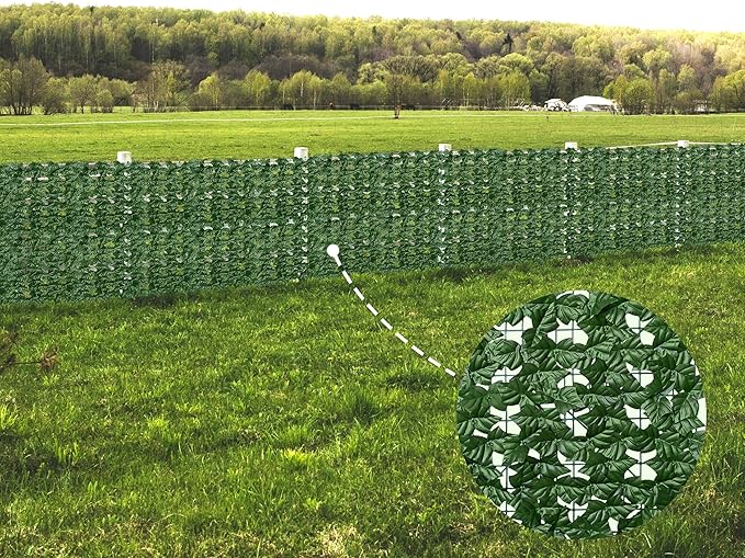 Artificial Fence Privacy Screen: 4FT x 50FT UV-Anti Faux Greenery Backdrop Ivy - Image 7