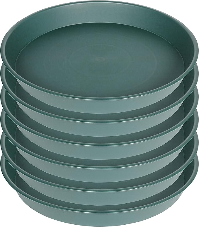 6 Pack of 10 inch Plant Saucer Bird Bath Bowl, Heavy Duty Plastic Plant Saucer by Bleuhome
