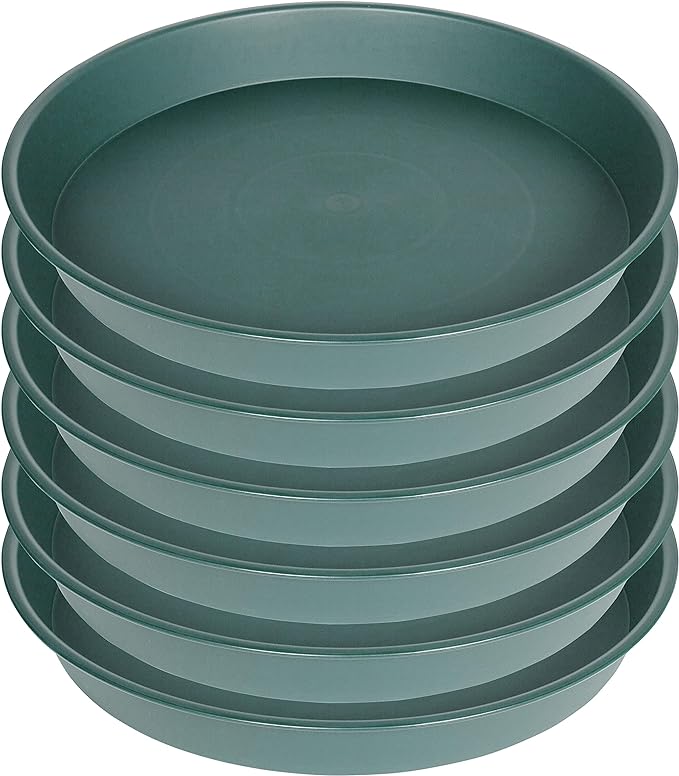 6 Pack of 12 inch Plant Saucer Bird Bath Bowl, Heavy Duty Plastic Plant Saucer by Bleuhome